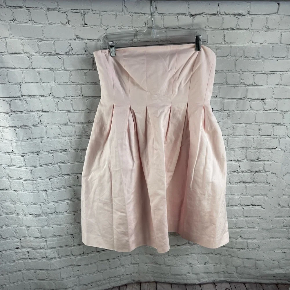 J CREW NWT Pink Stripe Strapless Dress